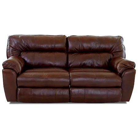 Casual Power Reclining Love Seat with Pillow Top Arms